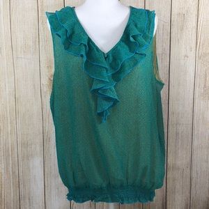 NWT Plus Size Jaclyn Smith Ruffle Top XXL